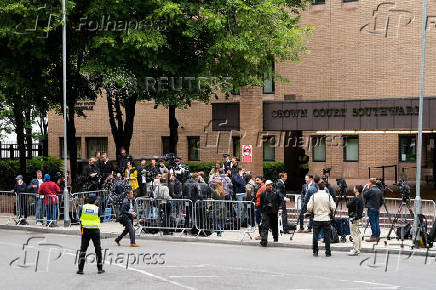British actor and comedian Russell Brand appears at Southwark Crown Court, in London