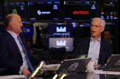 Wells Fargo CEO Charlie Scharf speaks during in interview with CNBC on the floor of the NYSE in New York