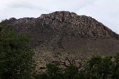 The Guadalupe Mountains are seen from a view in Salt Flat