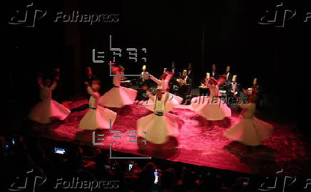 Members of Whirling Dervishes perform in Tunis