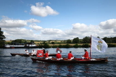 Annual swan upping ceremony along the River Thames