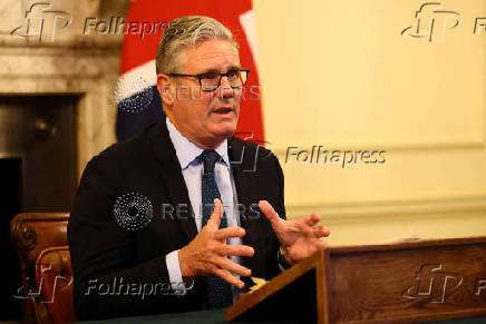 Britain's PM Starmer co-chairs the Coalition of the Willing videoconference call with European leaders on Ukraine, in London