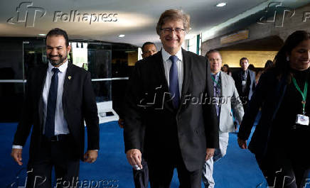 O procurador Paulo Gonet chega à presidência do Senado para reunião