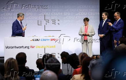 Signing of the coalition agreement of new German government in Berlin
