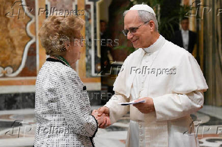 Pope Leo XIV meets with members of the Centesimus Annus Foundation, at the Vatican