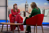 Britain's Deputy PM Rayner and Conservative Party leader Badenoch appear on BBC's Sunday with Laura Kuenssberg in London
