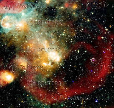 Star residing near the edge of a supernova remnant, that cycles in radio wave intensity every 44 minutes