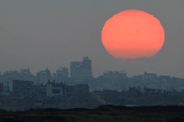 The sun sets over Gaza