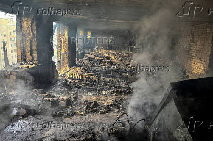 Aftermath of a Russian drone attack in Kharkiv