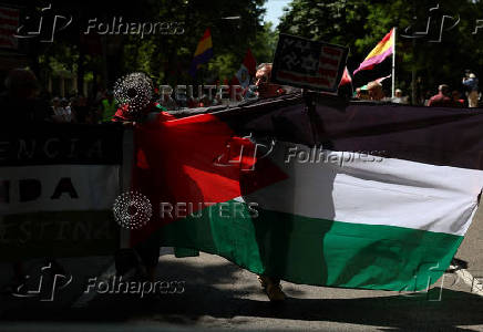 Protest against the increase of Spain's defence spending in Madrid