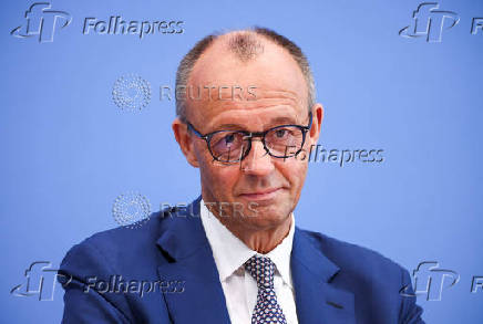 German Chancellor Merz holds press conference in Berlin