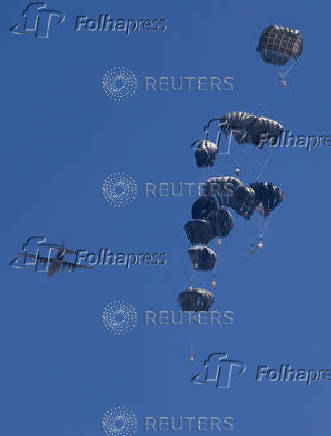 Humanitarian aid is airdropped over Gaza