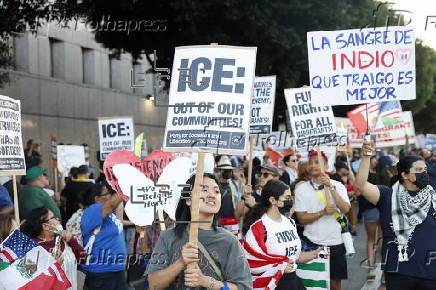 Immigration rights protest in Los angeles