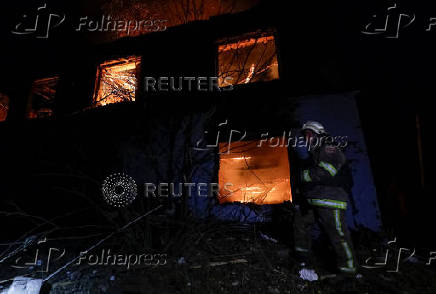 Aftermath of a Russian drone attack in Chuhuiv
