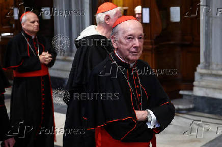 Cardinals visit the tomb of the late Pope Francis at the Basilica of Saint Mary Major, in Rome