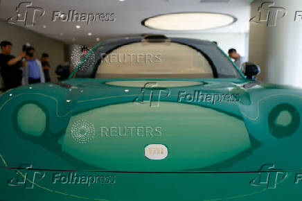 Xiaomi's new electric SUV YU7 is displayed at a Xiaomi store in Beijing