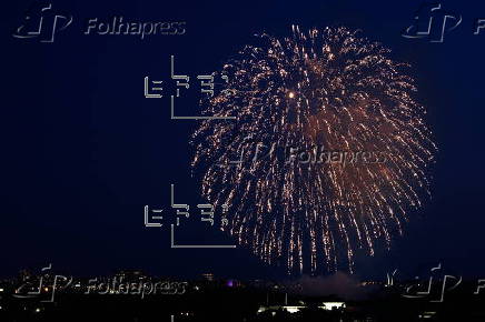 Fireworks illuminate the Washington Monument on Independence Day