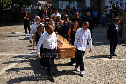 Funeral of Liverpool's Portuguese soccer player Diogo Jota and his brother Andre Silva, who died in a car crash near Zamora, Spain