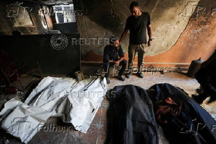 Aftermath of an overnight Israeli strike on a house, in Gaza City