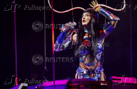 Katy Perry performs at the Kia Forum in Inglewood, California