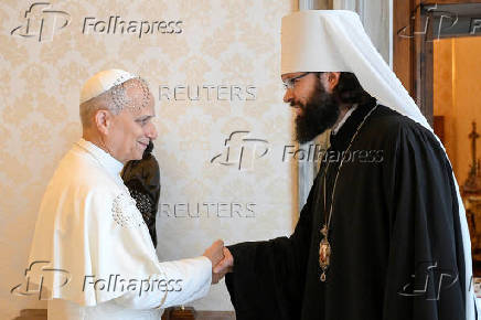 Pope Leo meets Metropolitan Antonij of Volokolamsk, at the Vatican