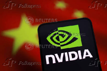 Illustration shows Nvidia logo and Chinese flag