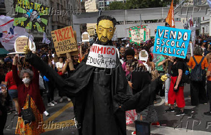 Protesto de professores municipais no centro de SP