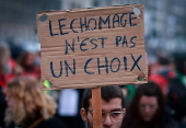 Protest against social reforms of the Belgian government