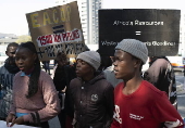 Environmental activists protest against TotalEnergies in Johannesburg