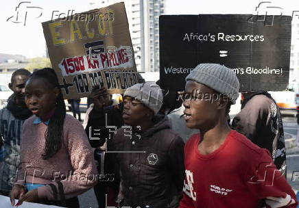 Environmental activists protest against TotalEnergies in Johannesburg