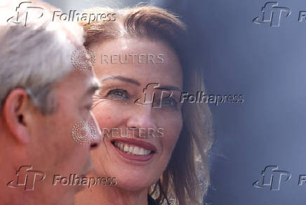 Britain?s Reform Party leader Farage and newly elected MP Pochin speak to journalists outside Houses of Parliament in London