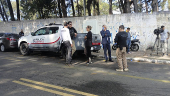 Movimentação no local da reconstituição do caso Cupertino em SP