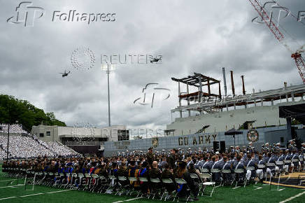 Commencement ceremony at West Point Military Academy in West Point, New York