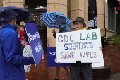 Protest at the CDC?s Roybal campus in Atlanta