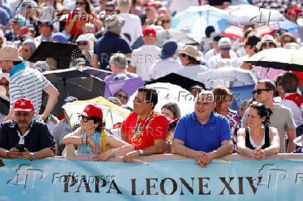 Pope Leo XIV leads the mass for the Jubilee of the Ecclesial Movements, at the Vatican