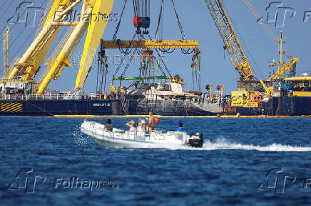 Recovery of Mike Lynch's sunken yacht 'Bayesian' from Sicilian waters