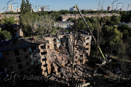 Aftermath of Russian drone and missile strikes, amid Russia's attack on Ukraine, in Kyiv