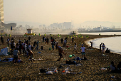 Barceloneta Beach after St. John's night celebration, in Barcelona?