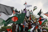 Muslims take part in March for Gaza rally in Dhaka