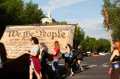Anti-Trump demonstrators block morning rush traffic in Washington