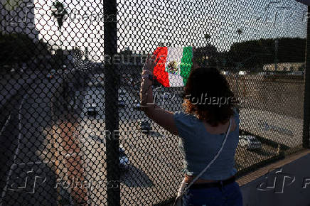 Protesters gather around the Los Angeles Federal Building after multiple detentions by ICE, Los Angeles