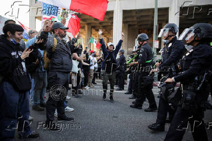 Protests against immigration sweeps continue, in Los Angeles