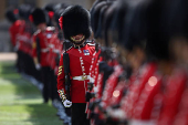 Members of The Coldstream Guards prepare inside the Quadrangle at Windsor Castle