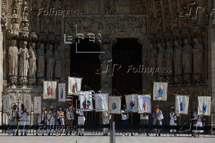 Feast of the Assumption procession at Notre Dame Cathedral