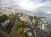Vista da Cidade Baixa, no centro de Salvador (BA)