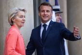 French President Macron meets European Commission's Von der Leyen in Paris
