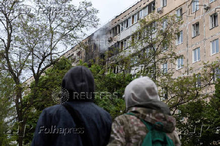 Aftermath of a Russian drone attack in Kyiv