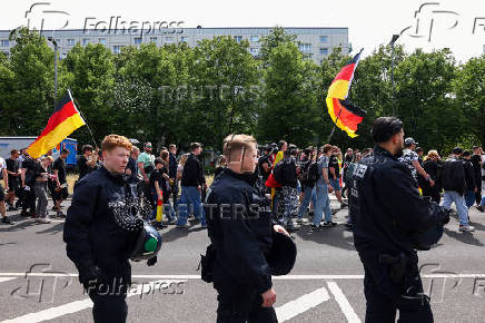 Right-wing protest at Mitte district in Berlin