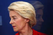 EU's Ursula von der Leyen and Kaja Kallas hold a press point on 18th package of sanctions against Russia