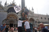 Protest against US entrepreneur Jeff Bezos' wedding in Venice